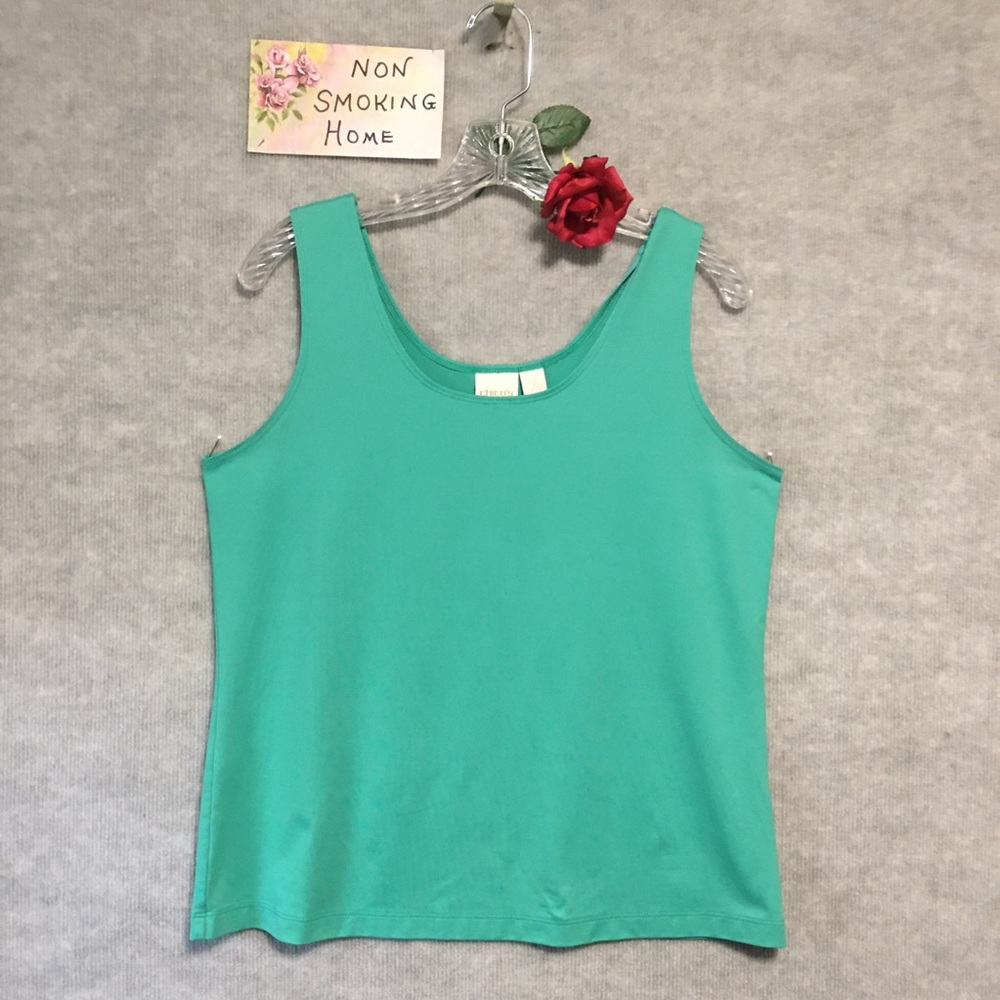CHICOS SZ 2. (LG) GREEN TANK TOP